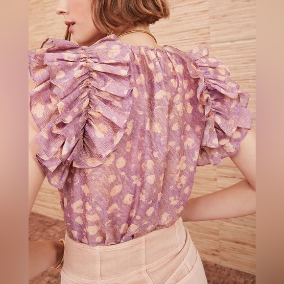 Lavender Dot Print Manon Top - Picture 2 of 7